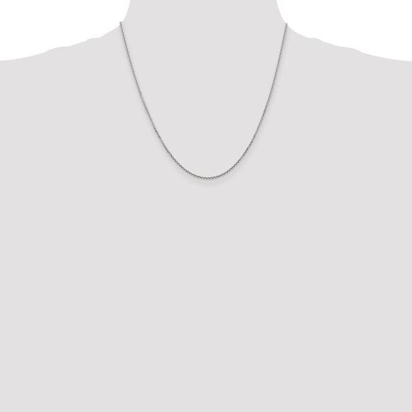 1.4mm, 14k White Gold, Diamond Cut Cable Chain Necklace, 20 Inch - Picture 2 of 8